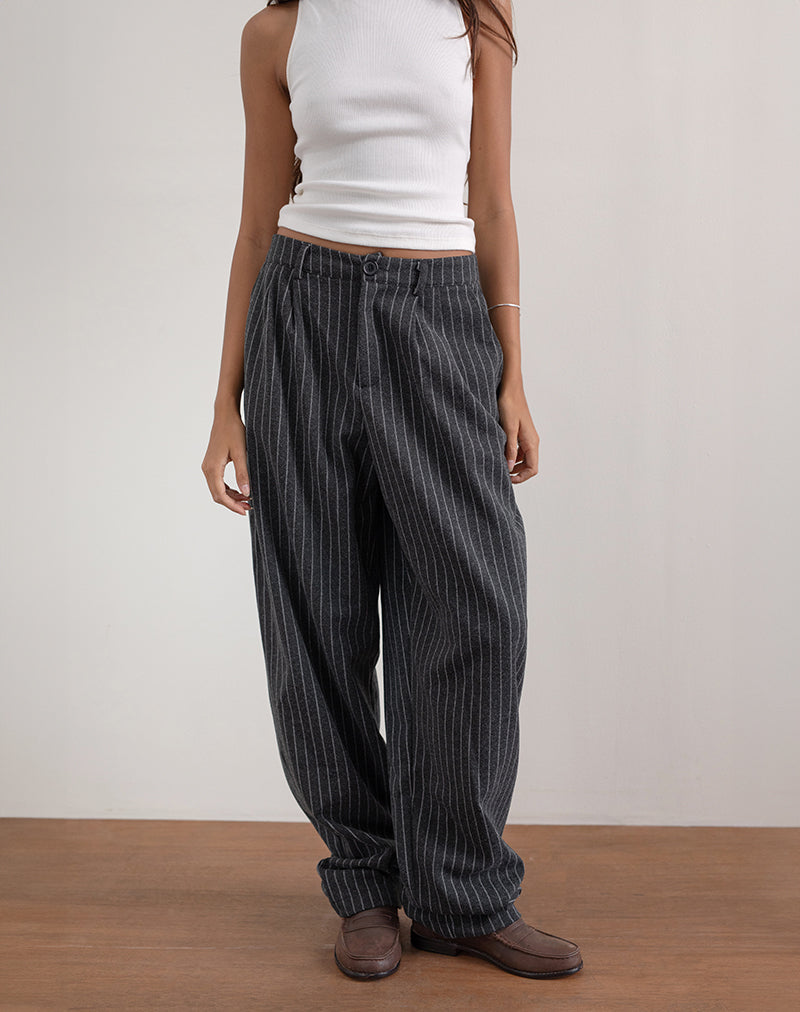 Pantalón Misha de raya diplomática negro