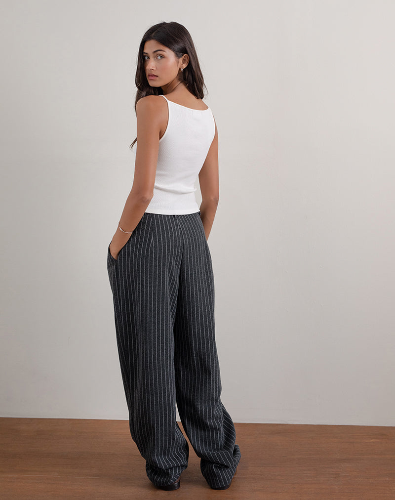 Imagen de Misha Pantalón de pata ancha a rayas negro