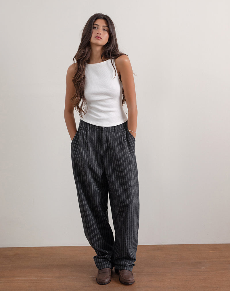 Imagen de Misha Pantalón de pata ancha a rayas negro