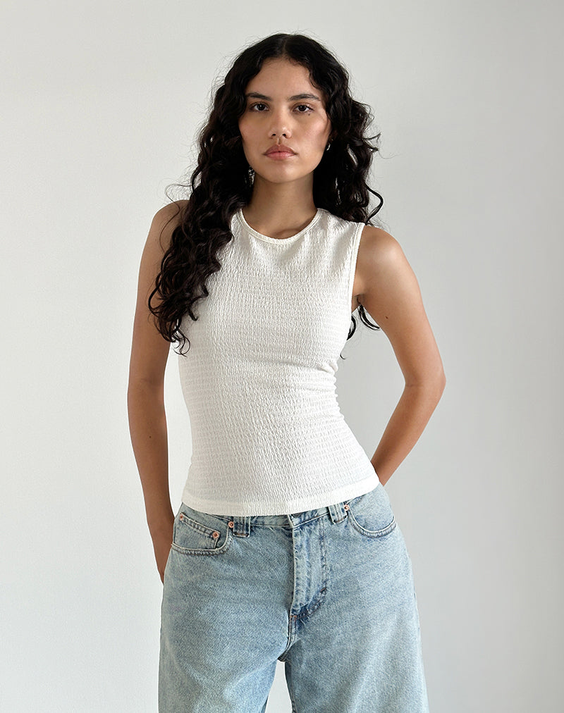Imagen de Mohala Top en Crinkle Ivory