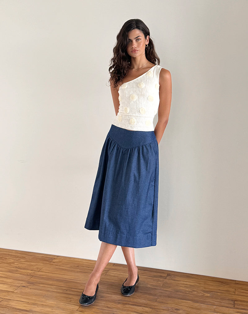 imagen de Moira One Shoulder Top in Textured Rose Ivory