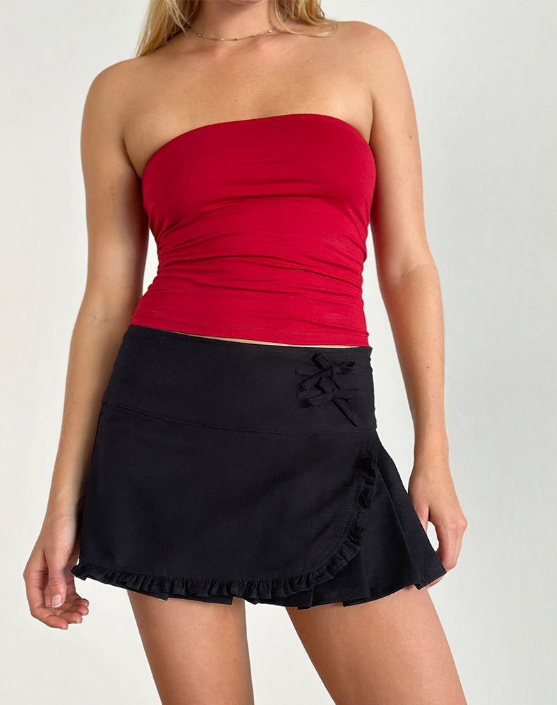 Microfalda Monana Wrap en negro liso
