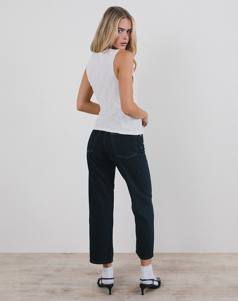 Imagen de Monelo Vest Top in Textured Mesh Blanco