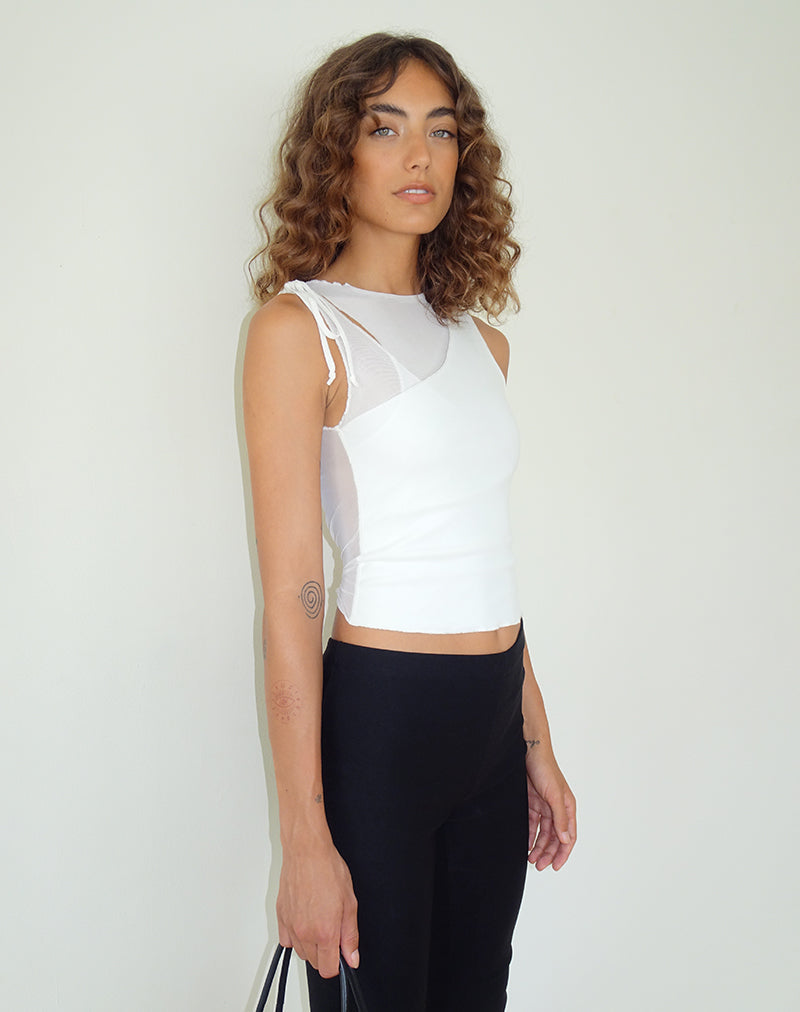 Imagen de Moni Vest Top en Mesh Marfil