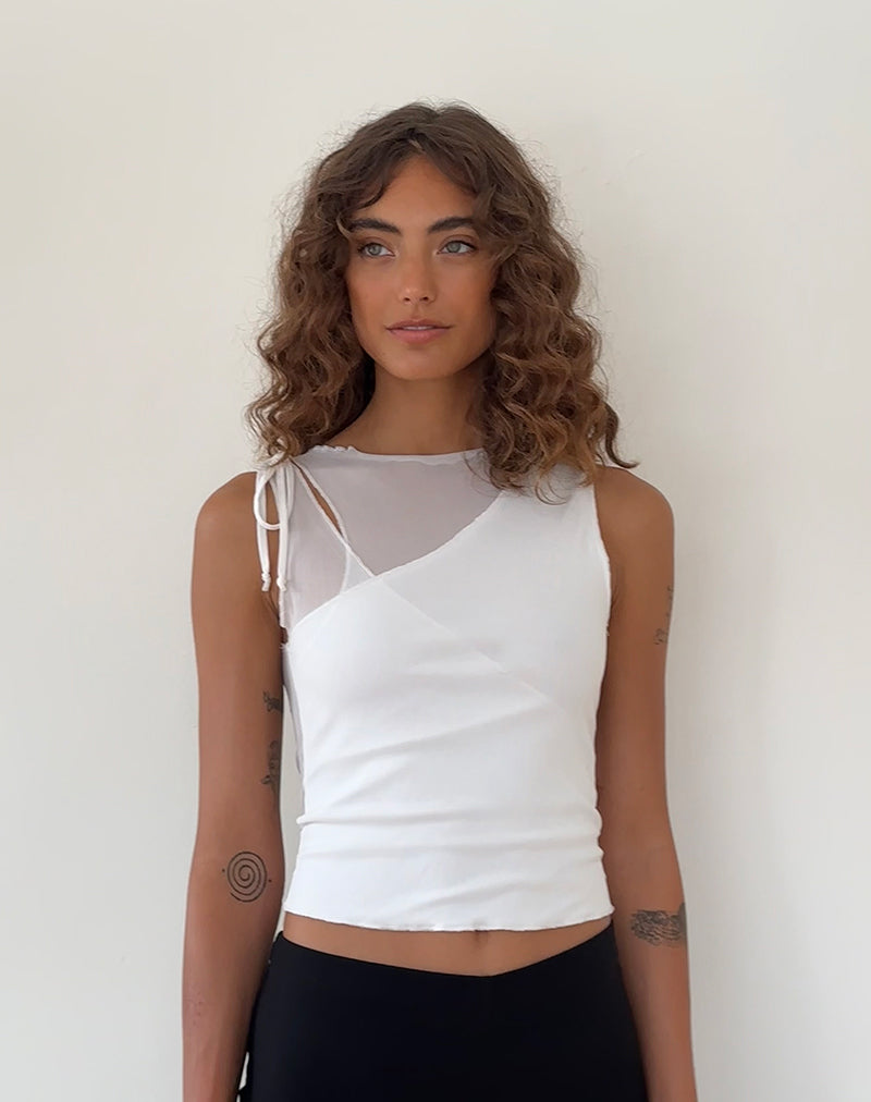 Imagen de Moni Vest Top en Mesh Marfil