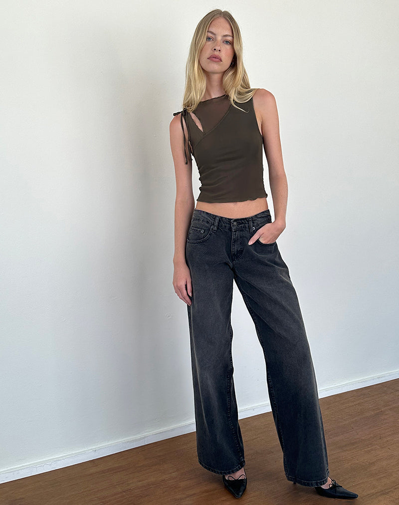 Imagen de Moni Tie Tank Top in Mesh Khaki