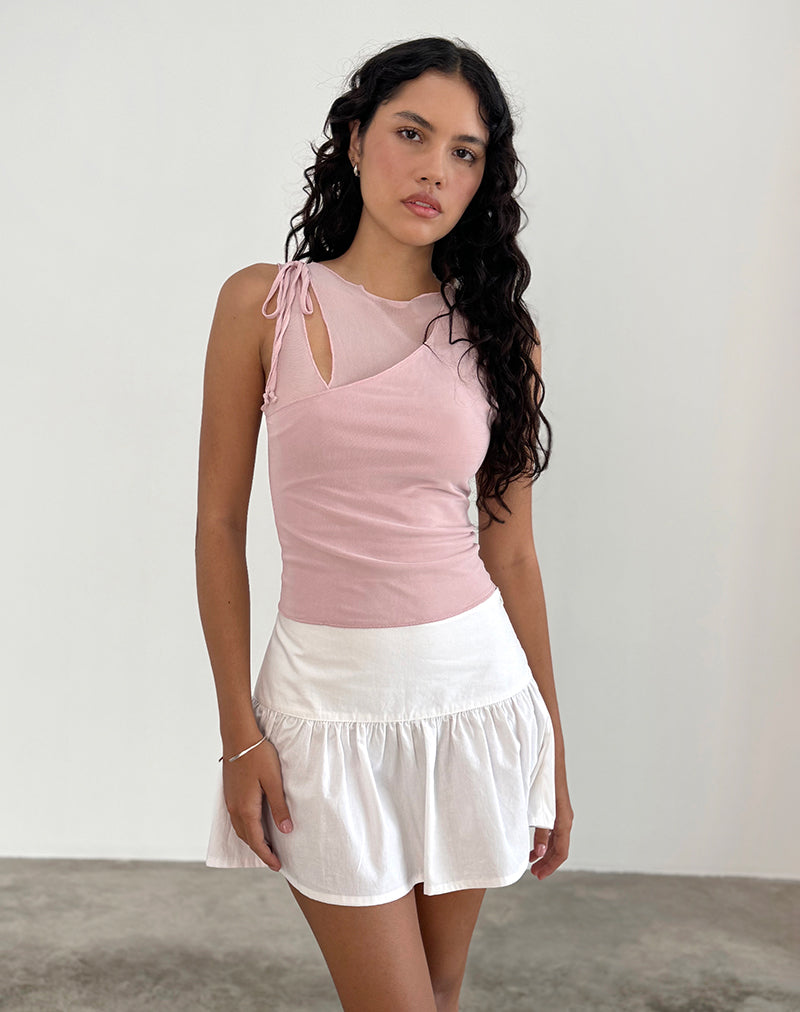 Imagen de la camiseta Moni en malla rosa bebé