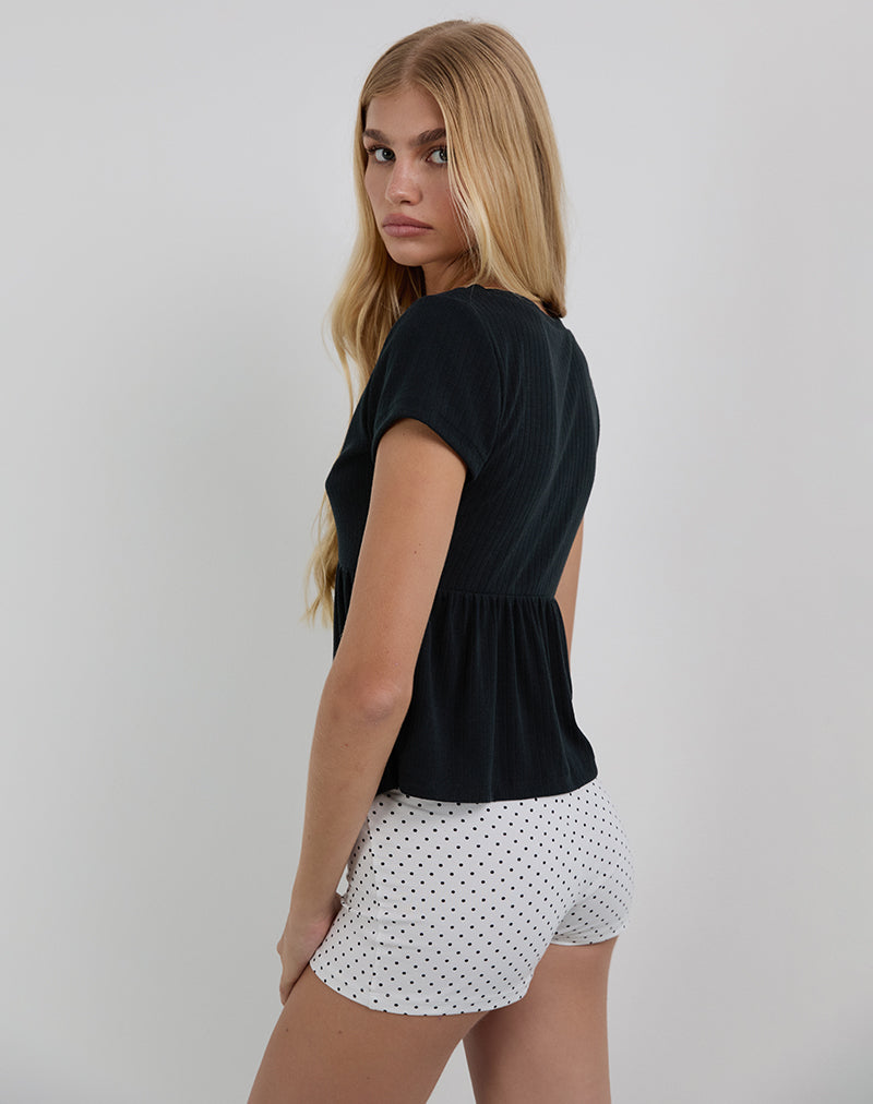 Imagen de Monia Plunge Top en Pointelle Negro