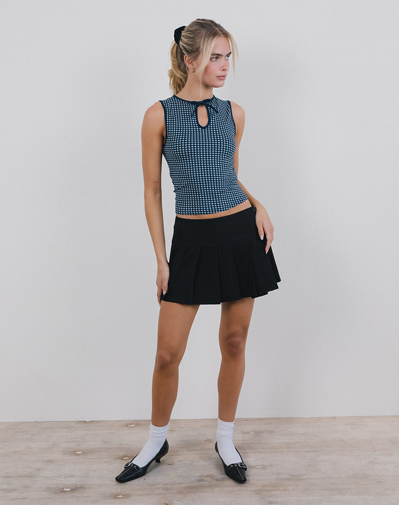 Imagen de Monsela Top en Mini Gingham Azul Oscuro