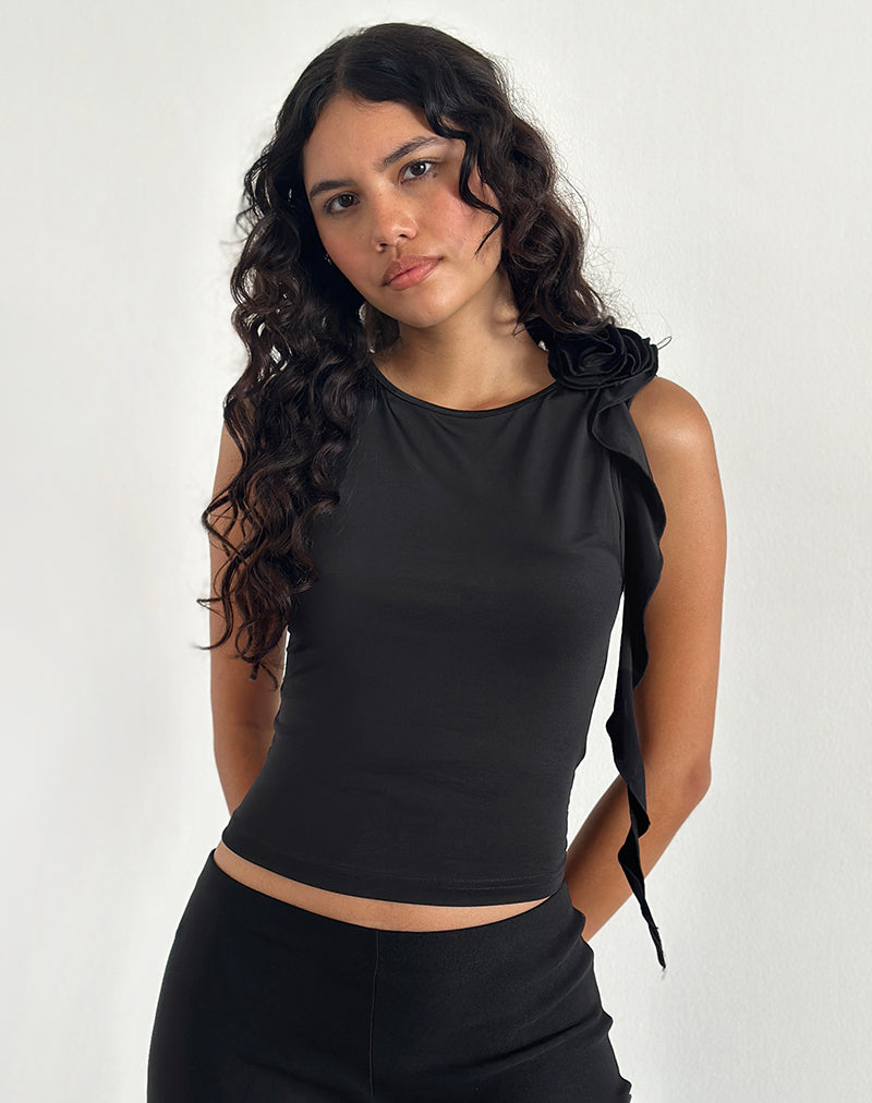 Imagen de Morena Rosette Top en Negro