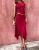 Imagen de Cinta Falda midi de cintura baja en rojo