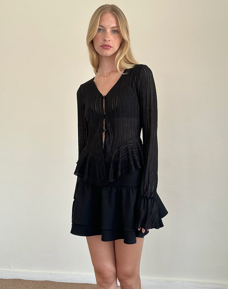 Chaqueta de punto Morgana Flute en negro