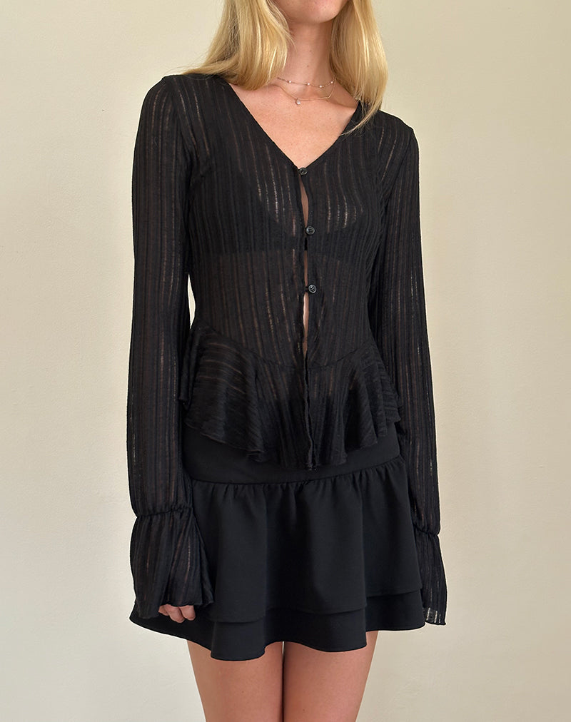 Chaqueta de punto Morgana Flute en negro