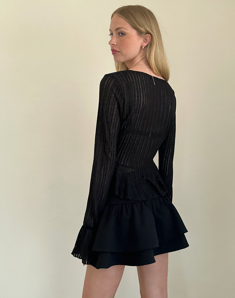 Imagen de Morgana Flute Knit Cardigan Negro