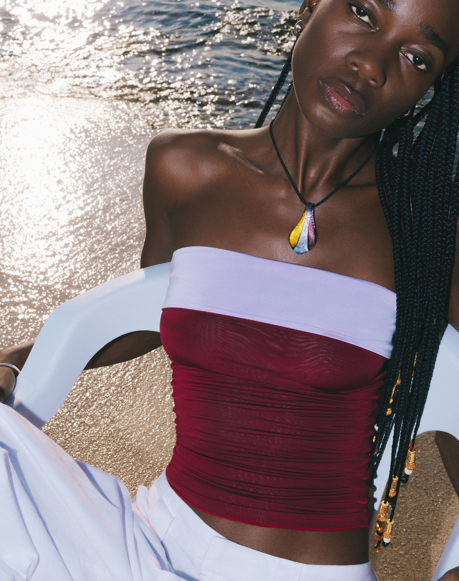 Imagen de Brylee Bandeau Crop Top en Vino Lila