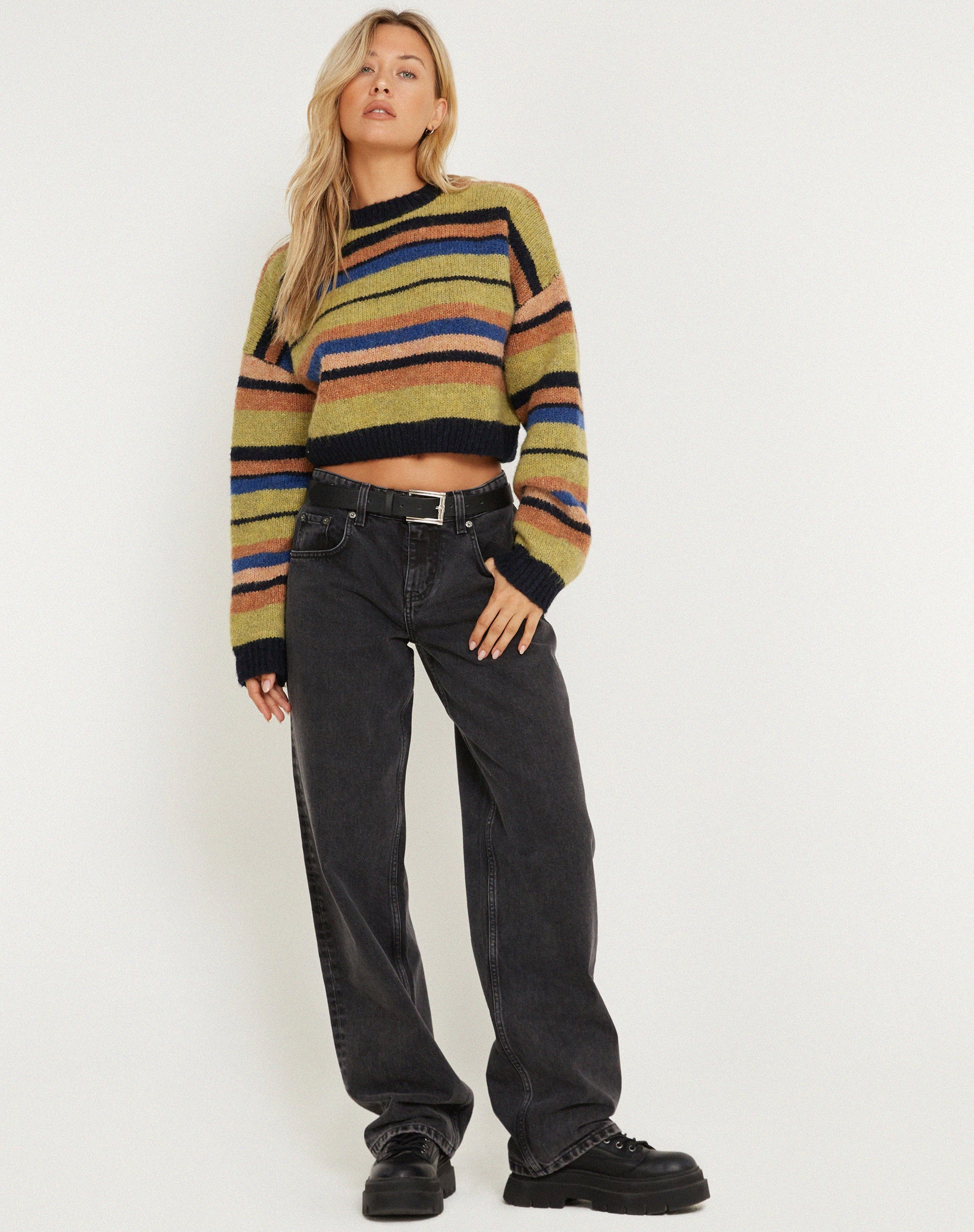 imagen de Munella Knitted Jumper in Mixed Stripe