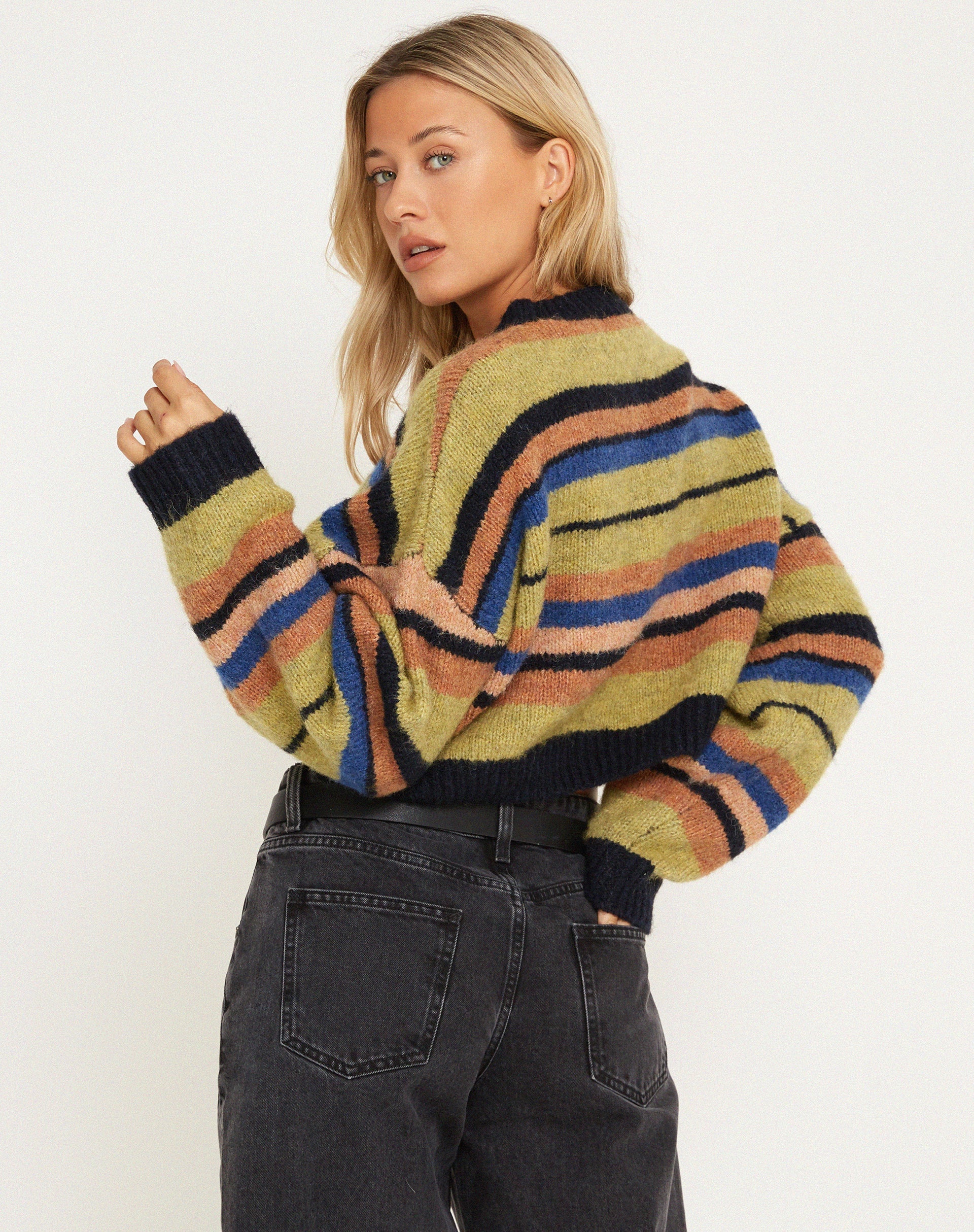 imagen de Munella Knitted Jumper in Mixed Stripe