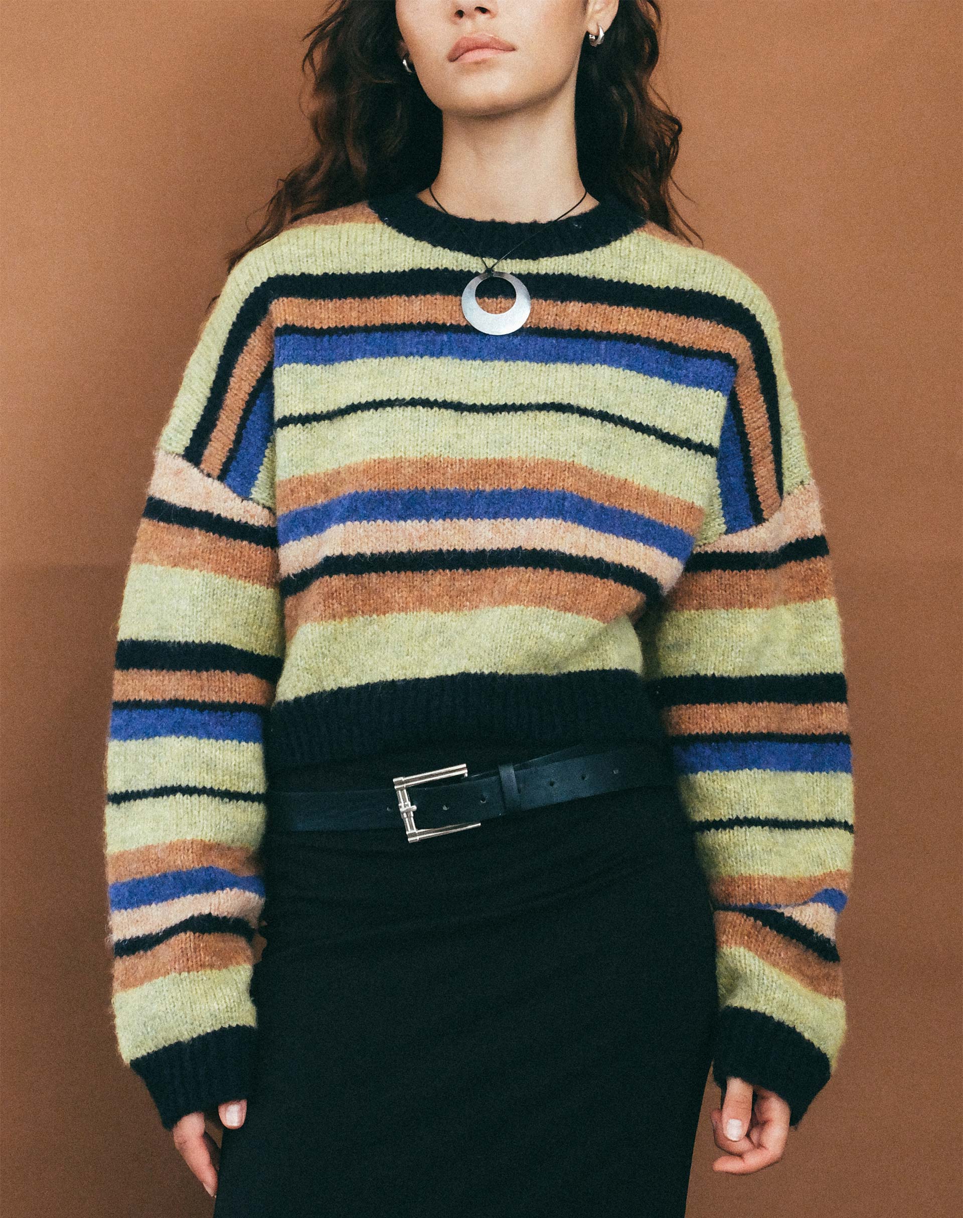 imagen de Munella Knitted Jumper in Mixed Stripe