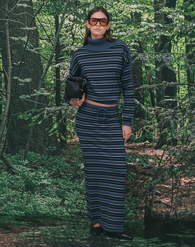 Imagen del jersey Muniar de punto a rayas azul grisáceo