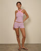 Imagen de Eunia Micro Shorts en raya diplomática rosa