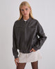 Imagen de la cazadora Marco Distressed Bomber Jacket en PU Charcoal