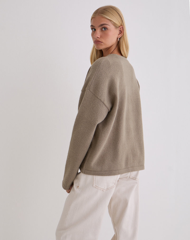 Imagen del cárdigan Maureen de color topo