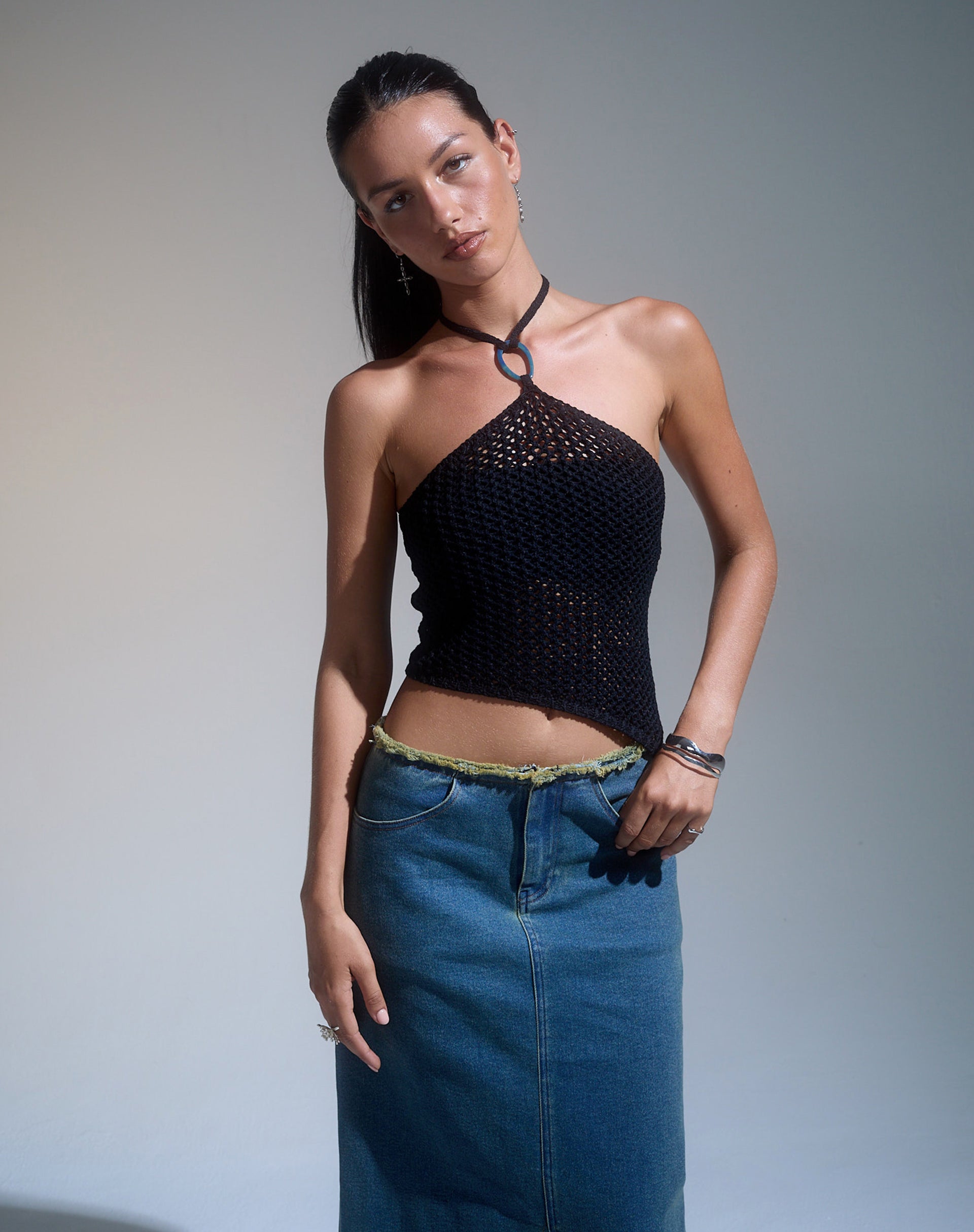 Imagen de Royani Top de cuello redondo en punto negro