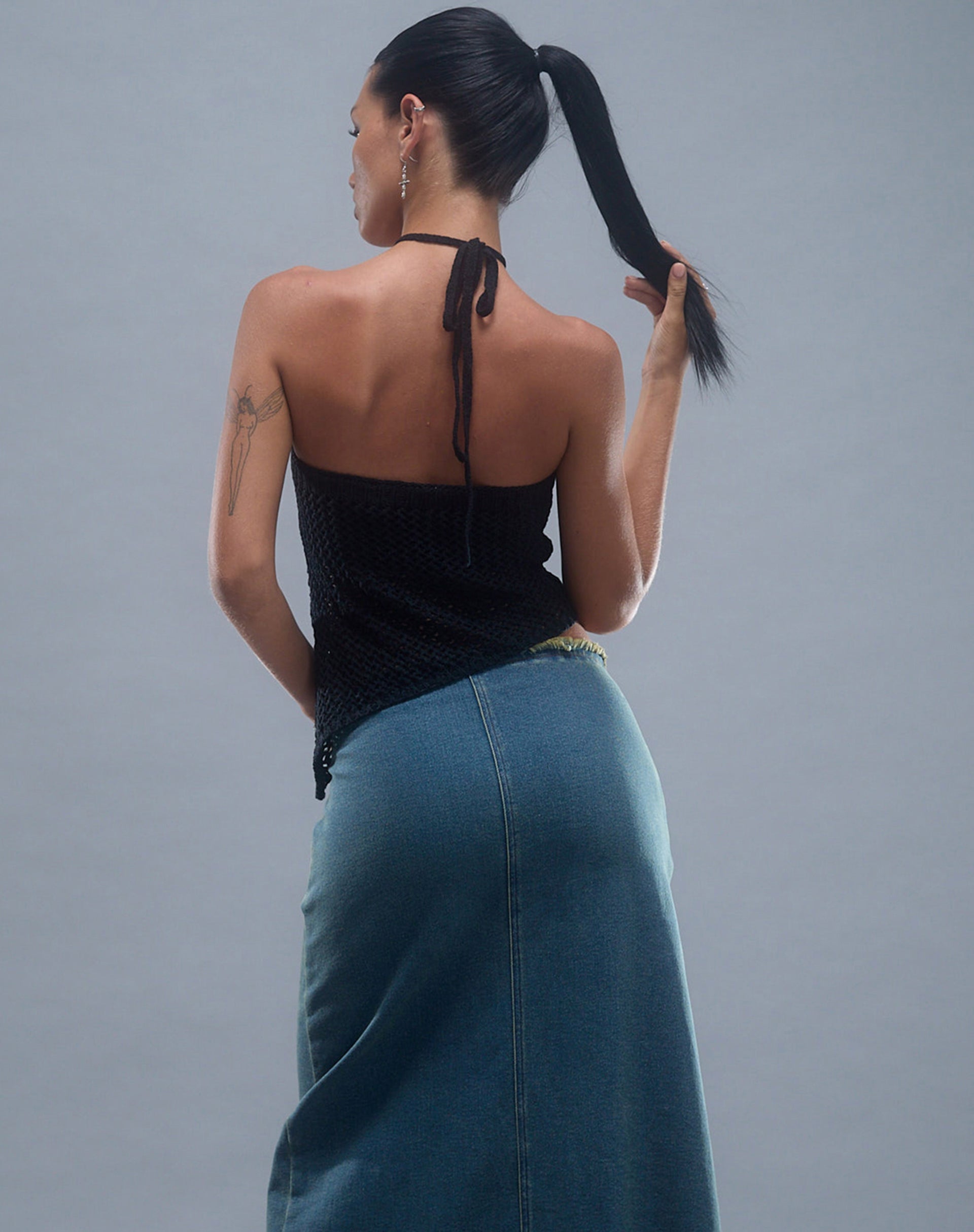 Imagen de Royani Top de cuello redondo en punto negro