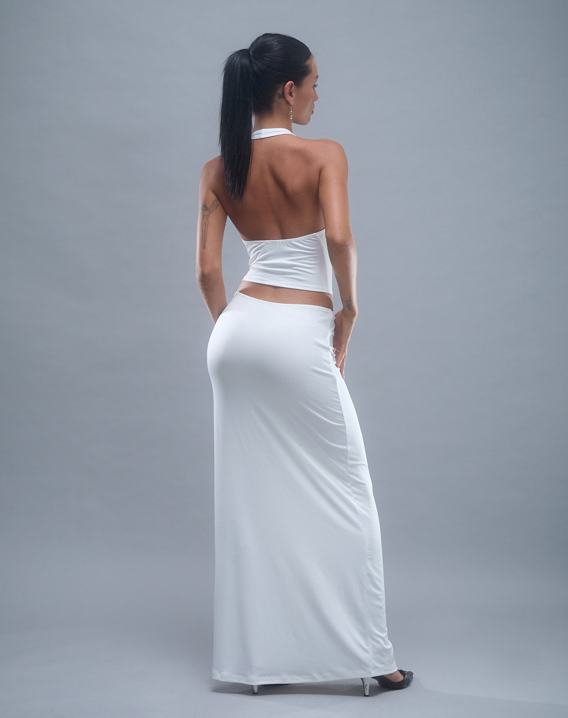 Imagen de la falda Rim Jersey Maxi Skirt en marfil