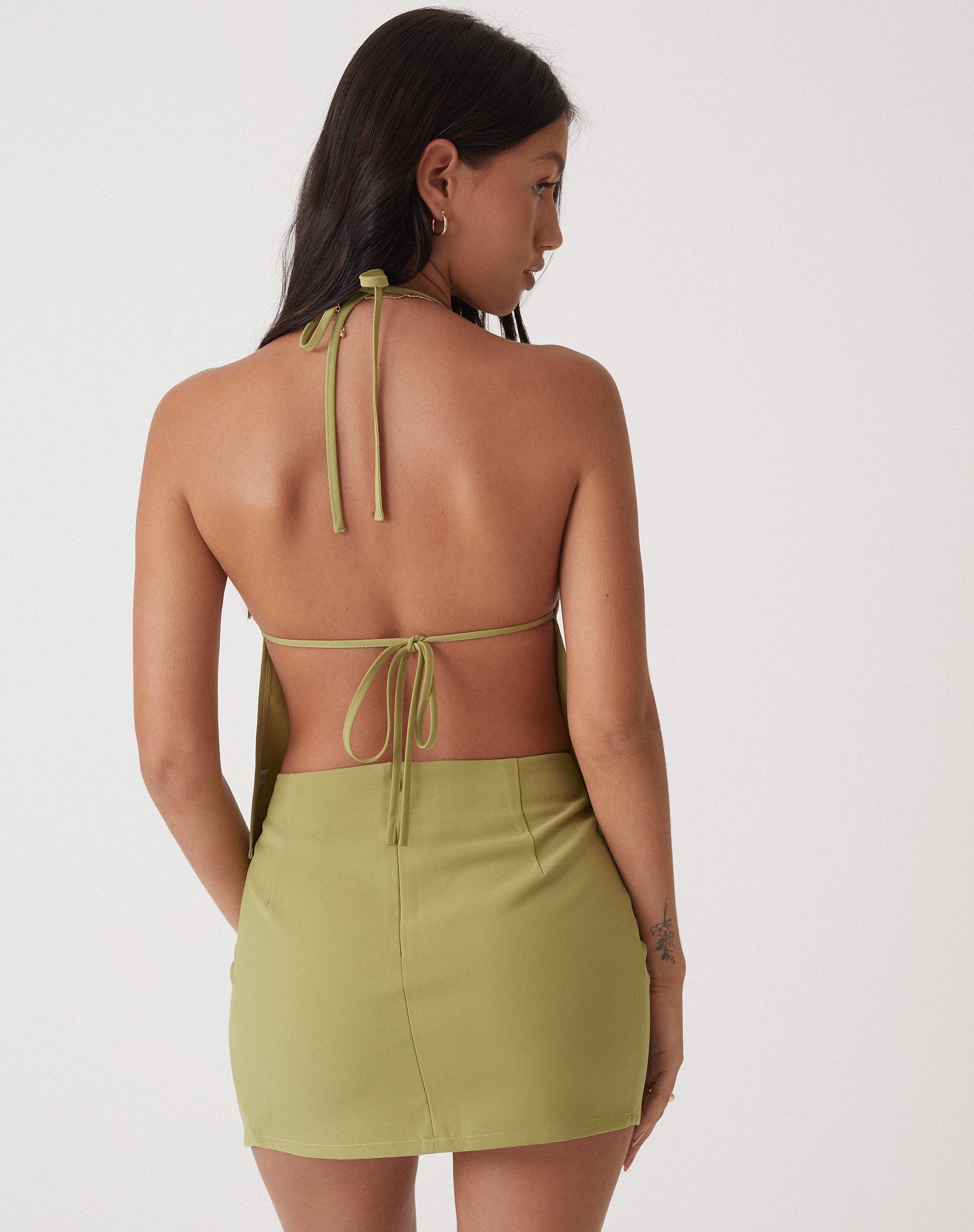 Imagen de MOTEL X OLIVIA NEILL Minifalda Pelma en sastrería Verde Seafoam