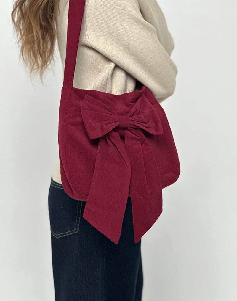 Bolso Nagi en Babycord Granate