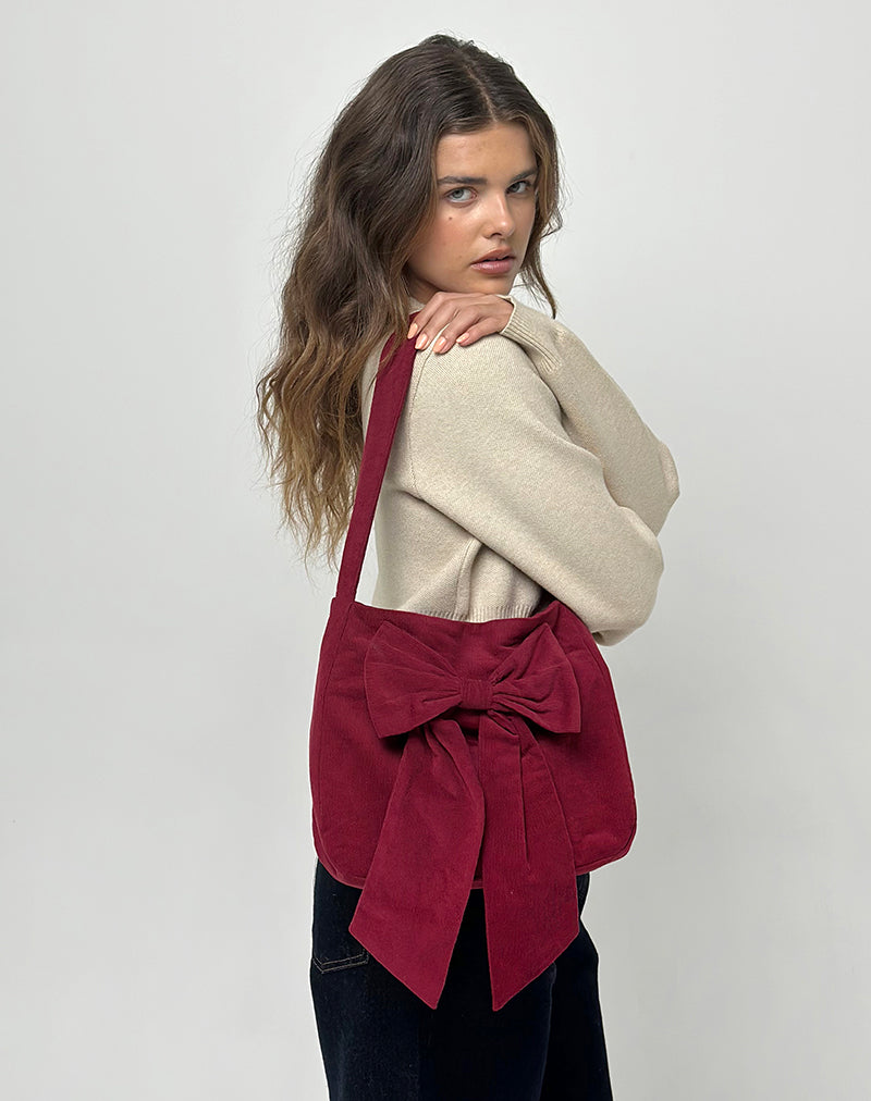 Imagen del Bolso Nagi en Babycord Granate
