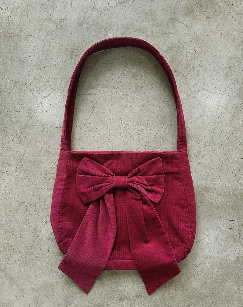 Bolso Nagi en Babycord Granate