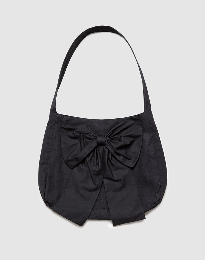 Imagen del bolso Nagi en negro con lazo negro
