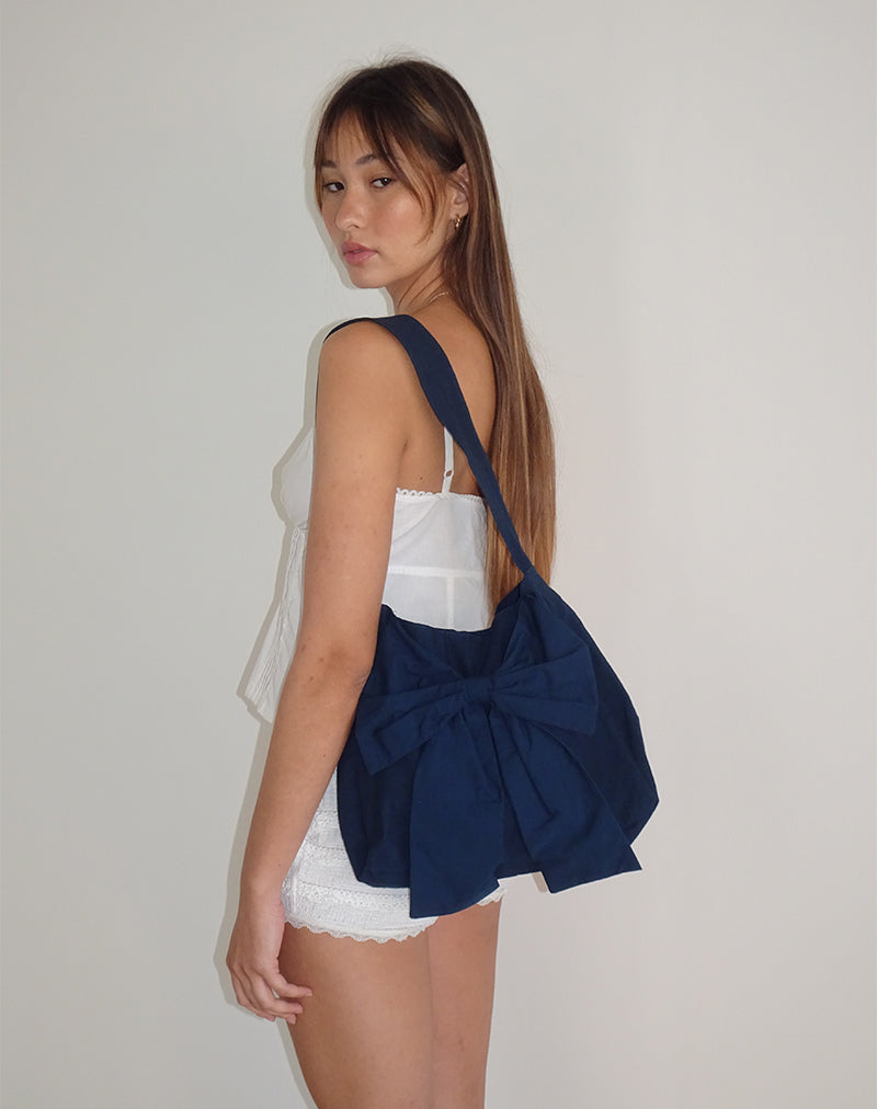 imagen de Nagi Bag en azul marino con lazo azul marino