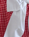 guinga roja con lazo blanco