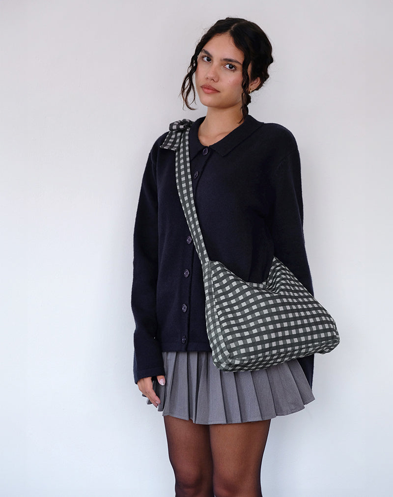 Nagisa Bolso con Lazo de Guinga Tonal Negro Gris