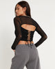 imagen de Kalula Long Sleeve Crop Top en Negro
