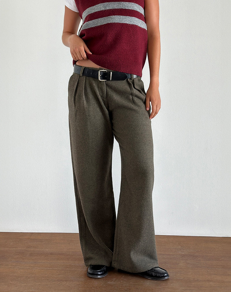 Pantalón a medida Nailaka en gris topo oscuro