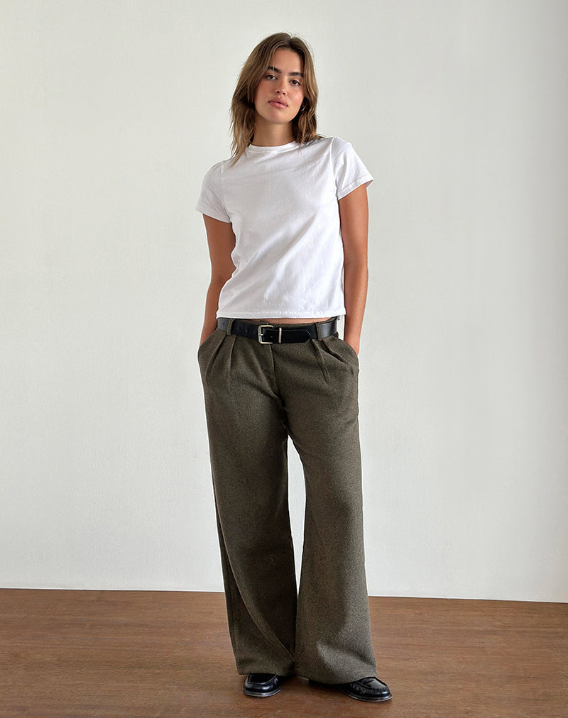 Pantalón a medida Nailaka en gris topo oscuro