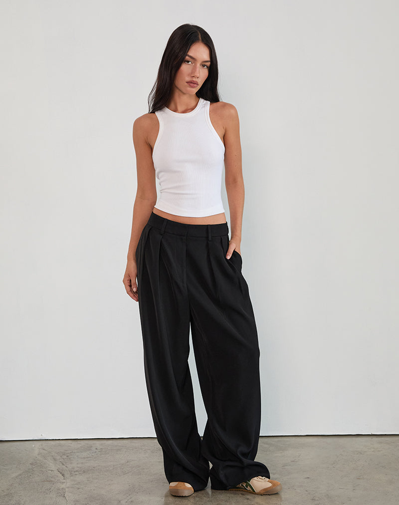 Pantalón plisado Nala en sastrería negro