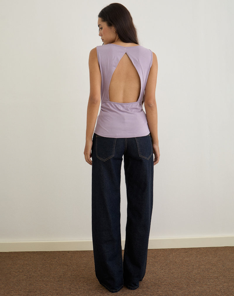 Imagen de Nali Cowl Knot Top en Cupro Lavanda
