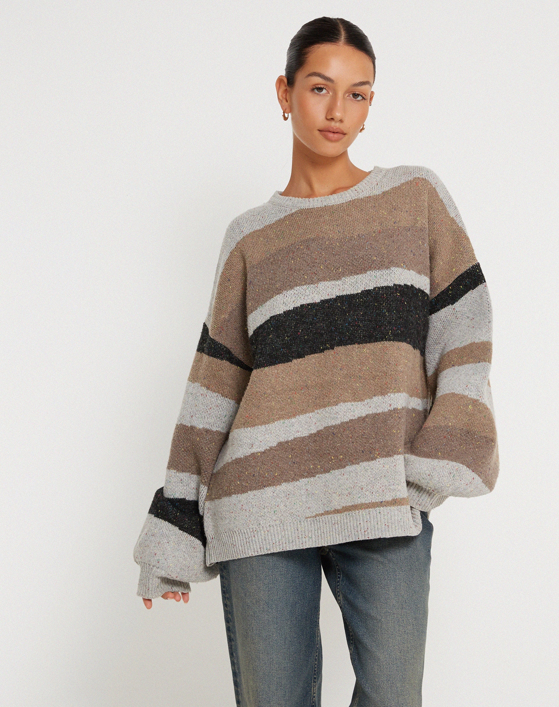 imagen de Namari Jumper en gris abstracto y tostado