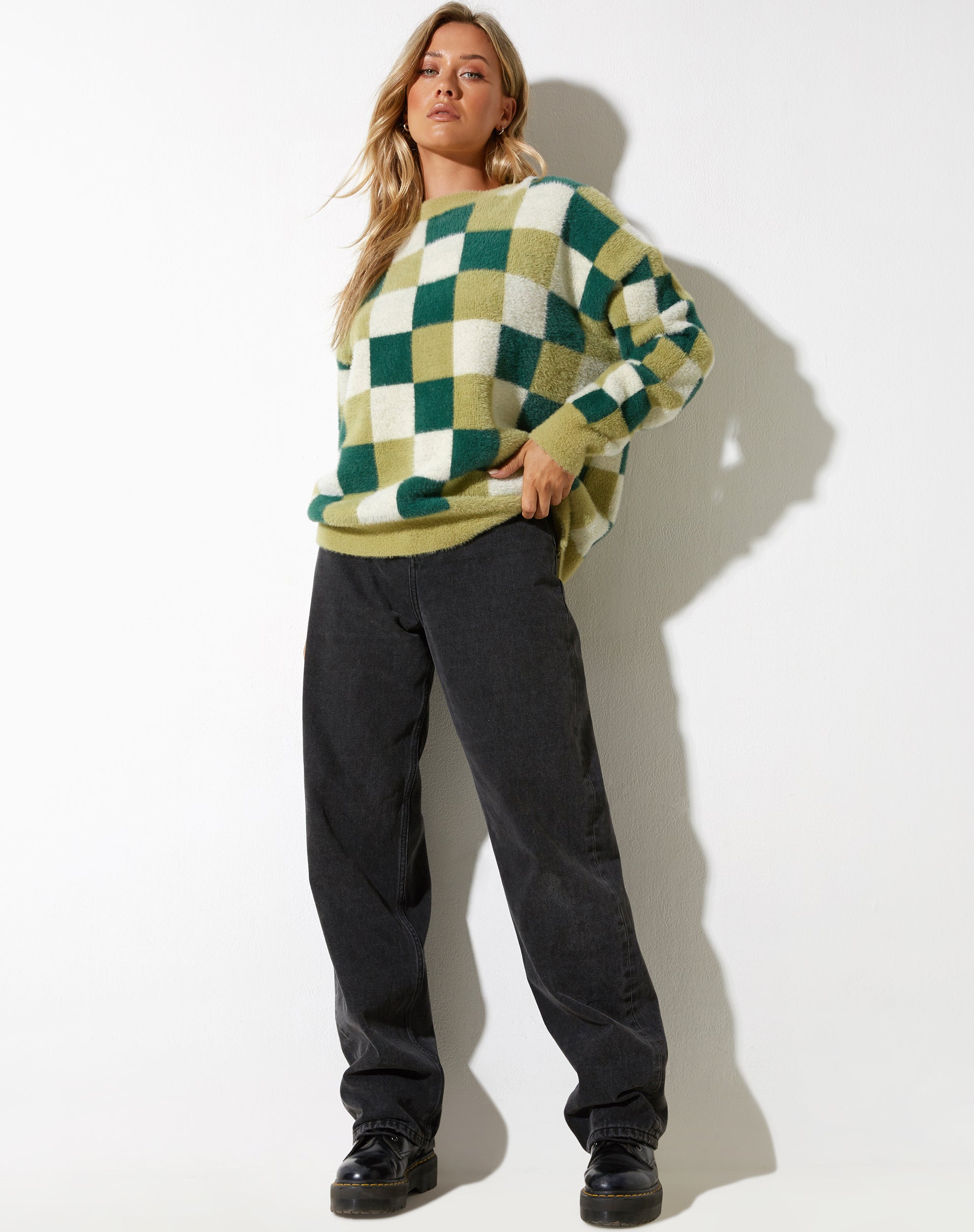 imagen de Namari Jumper en Checker Green Cream
