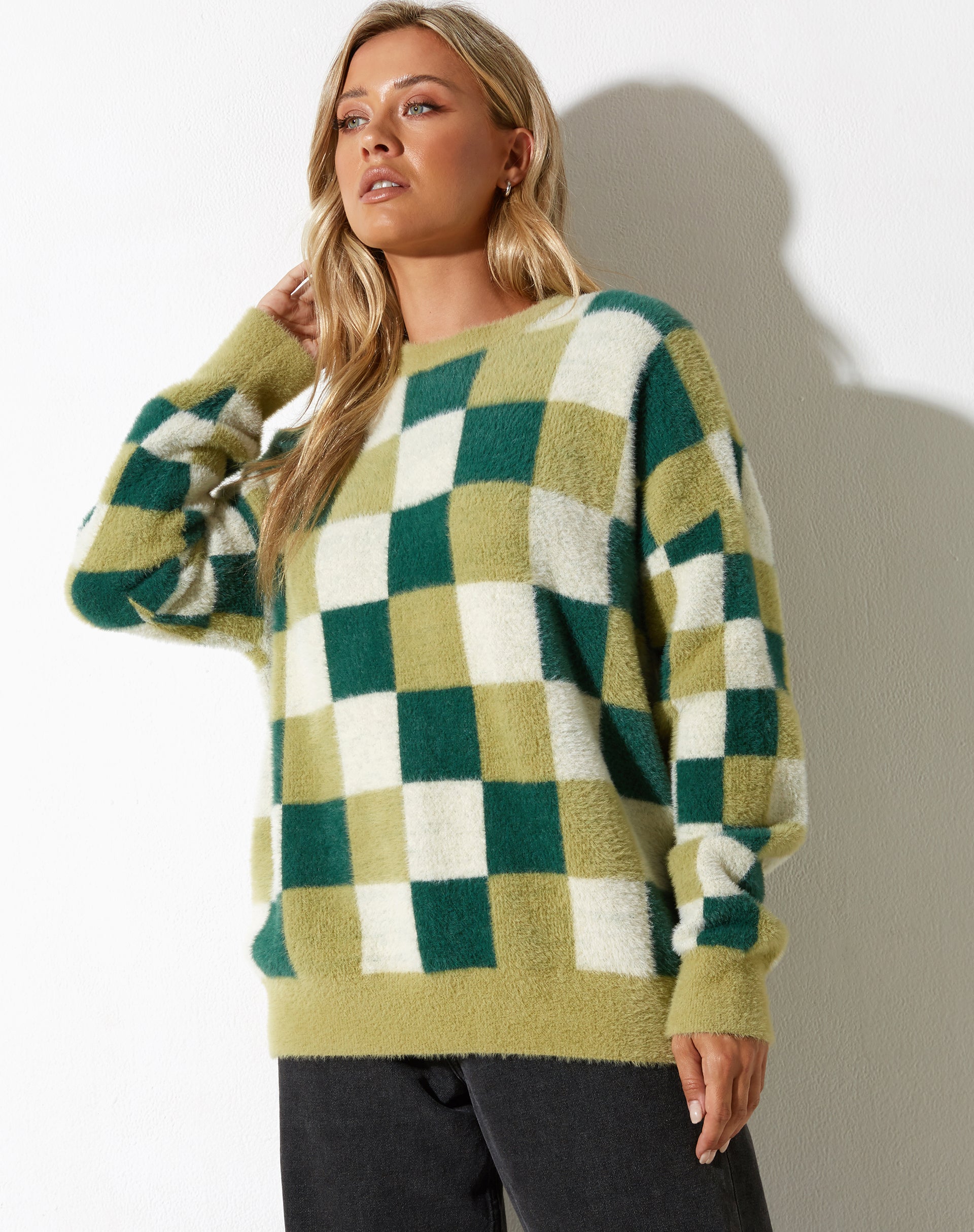 imagen de Namari Jumper en Checker Green Cream
