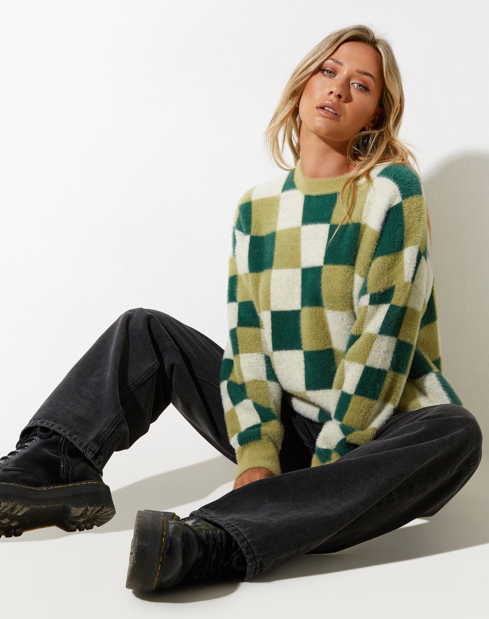 imagen de Namari Jumper en Checker Green Cream
