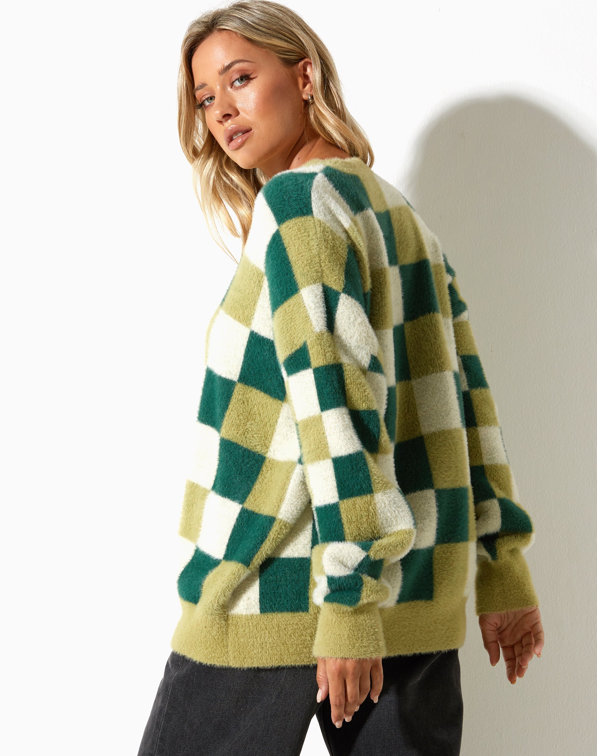 imagen de Namari Jumper en Checker Green Cream