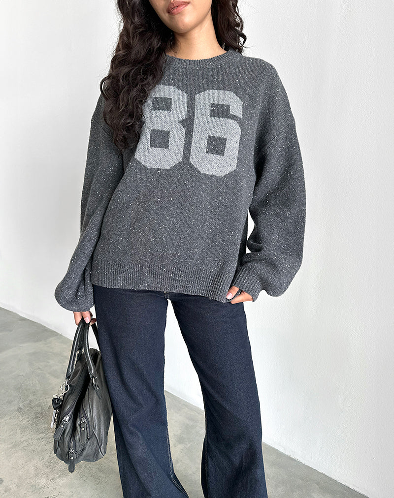 Imagen de Namari Jersey de punto gris con motivo 86