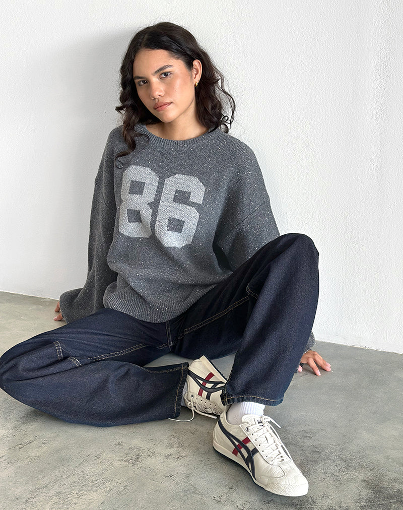 Imagen de Namari Jersey de punto gris con motivo 86
