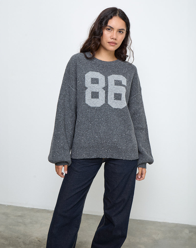 Imagen de Namari Jersey de punto gris con motivo 86